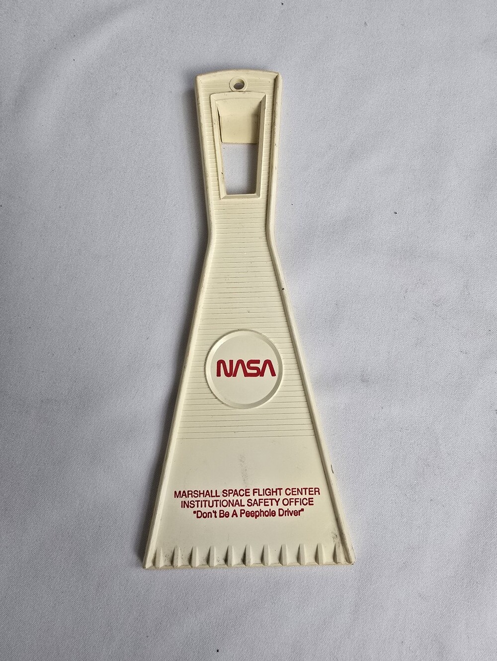 Vintage NASA Marshall Space Flight Center Ice Scraper Dont Be A Peephole Driver